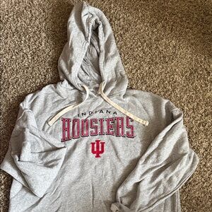 Cropped Indiana Hoosiers Gray Hoodie